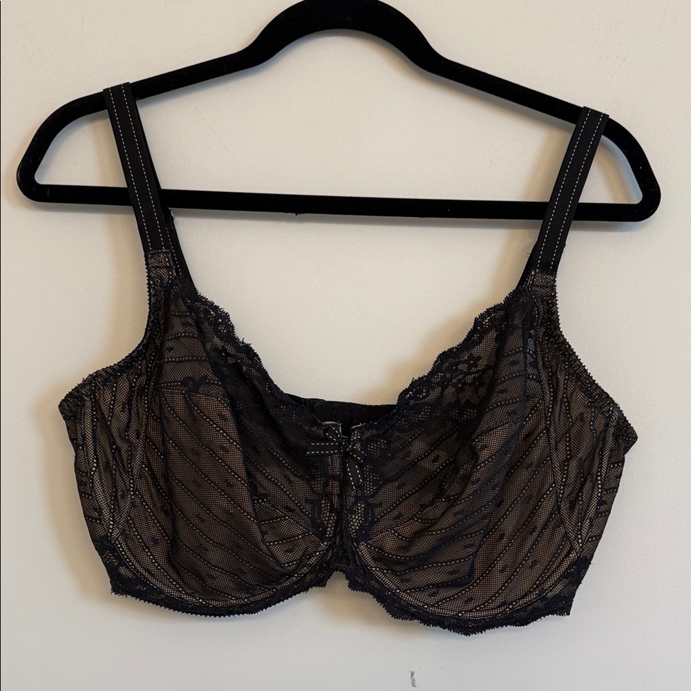 Chantelle Black and Tan Lace Bra